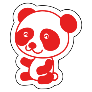 Joyful Panda Sticker (Red)